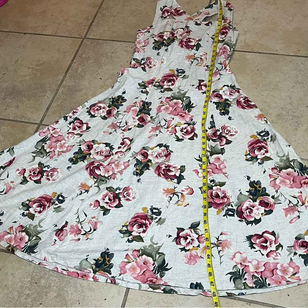 Vintage Linen Maxi Dress Daisy of California Floral XS/S Cottagecore USA Made - Picture 12 of 13